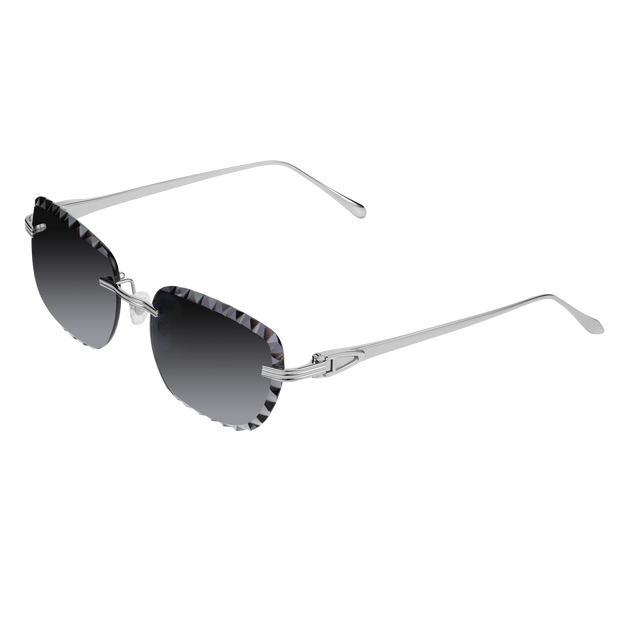 Women's Eyewear Premium Diamond Cut Silver Black