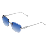 Women's Eyewear Premium Diamond Cut Silver Dark Blue