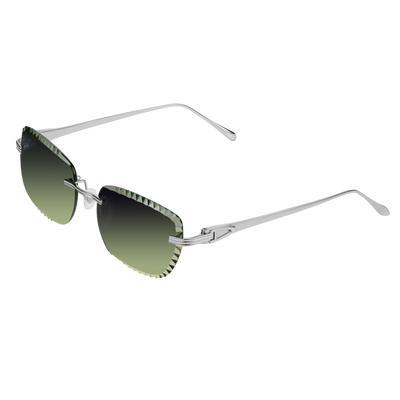 Women's Eyewear Premium Diamond Cut Silver Green