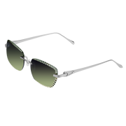 Men's Eyewear Premium Diamond Cut Silver Green