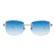 Men's Eyewear Premium Diamond Cut Silver Sky Blue