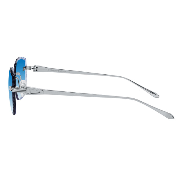 Men's Eyewear Premium Diamond Cut Silver Sky Blue