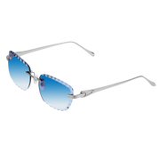 Women's Eyewear Premium Diamond Cut Silver Sky Blue