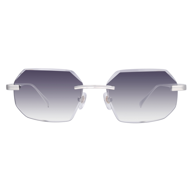 Men's Eyewear Silver Diamond Cut Gray