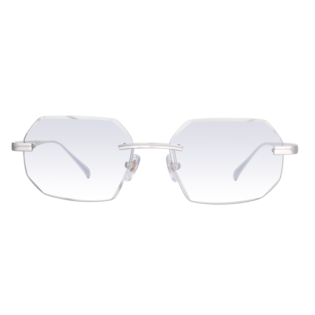 Men's Eyewear Silver Diamond Cut Transparent