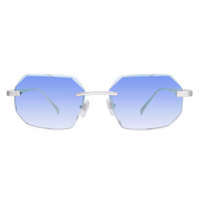 Men's Eyewear Silver Diamond Cut Sky Blue