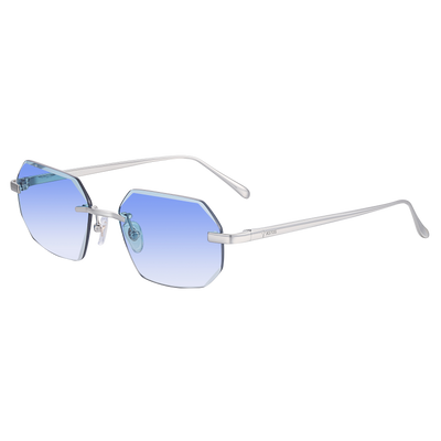 Women's Eyewear Silver Diamond Cut Sky Blue