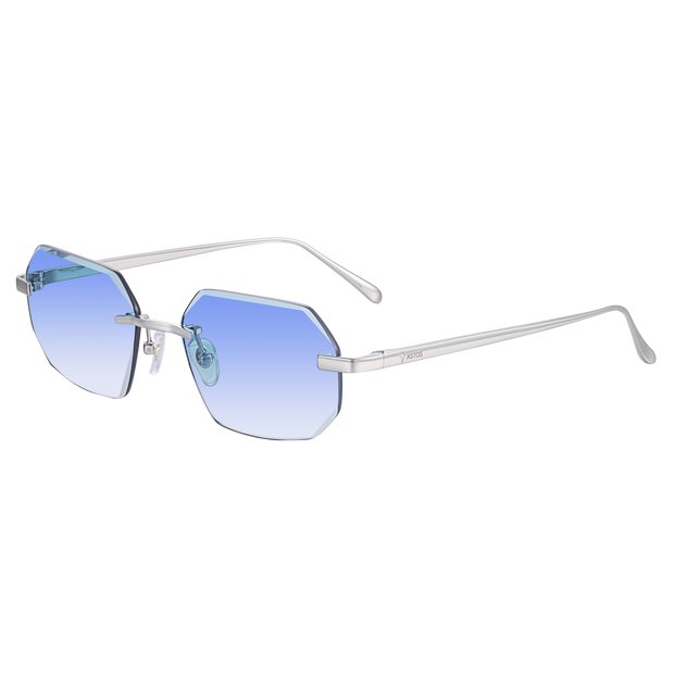 Women's Eyewear Silver Diamond Cut Sky Blue